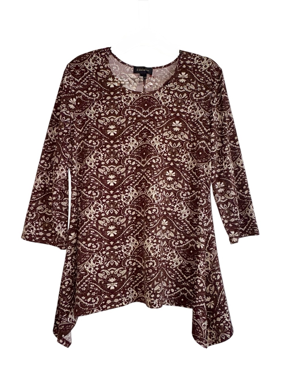G Collection Maroon Tunic Top